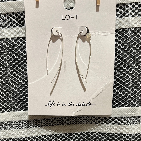 LOFT Sleek Silver Drop Earrings - Picture 2 of 6